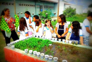 Horta na escola na Expofruit 2014